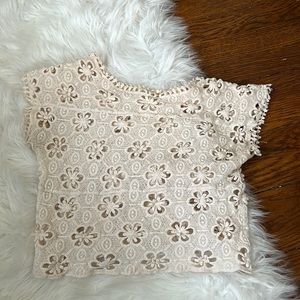 Vintage Embroidery Crop Top
